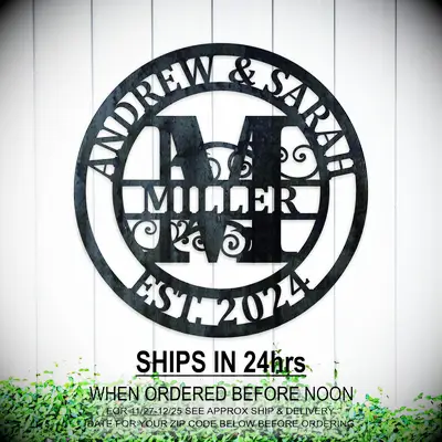 Family name sign holiday gift for husband