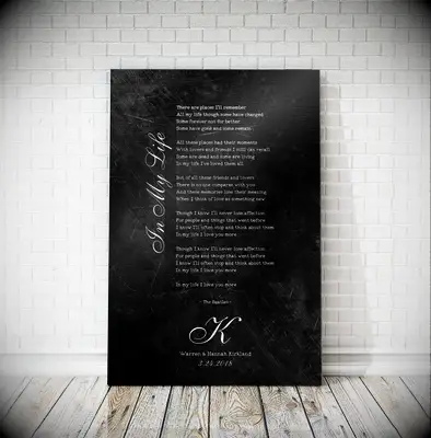 Song lyric wall decor