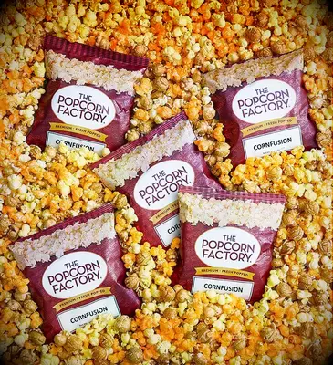 The Popcorn Factory Cornfusion individual snack bags edible wedding favor