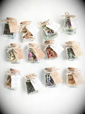 Mini tea jar wedding favors 