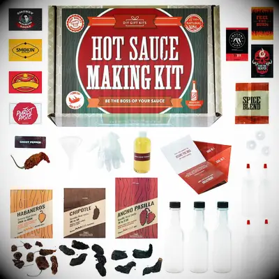 DIY hot sauce making kit gift for boyfriend