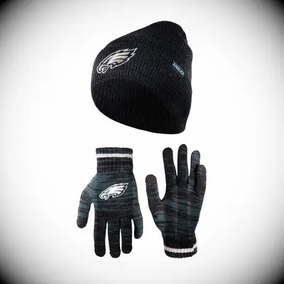 NFL beanie winter hat and gloves set