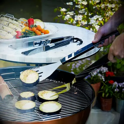 Hockey stick grilling utensils gift set for son in law