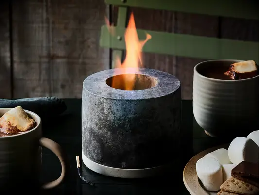 Personal concrete fireplace gift for son-in-law