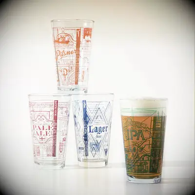 Beer History Pint Glasses gift for son in law