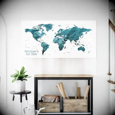 Push pin travel map gift for son in law