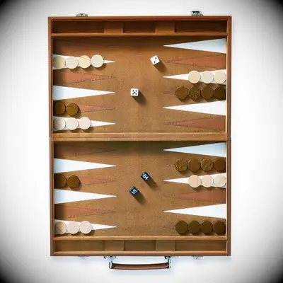 Leather backgammon set gift