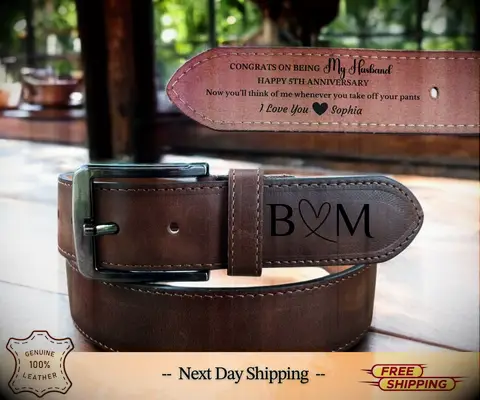 Personalized leather belt gift