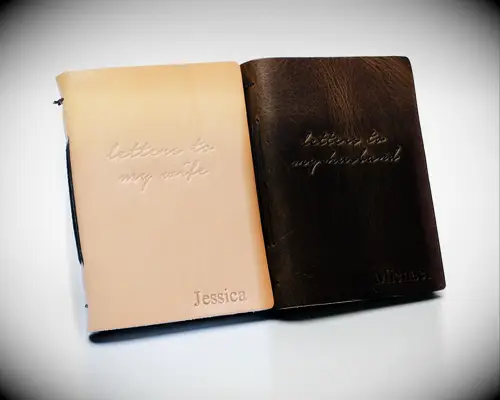 Letters to my wife and letters to my husband leather journals