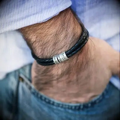 Beaded Leather Bracelet anniversary gift idea