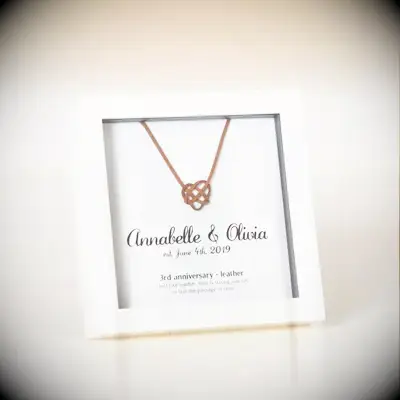 Personalized leather necklace anniversary gift idea