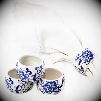 Stoneware napkin rings bridal shower gift