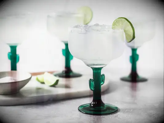 Cactus shaped margarita glasses set of four bridal shower gift