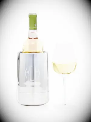 Silver finished stainless steel wine chiller modern 16th wedding anniversary gift