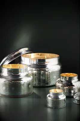Stylish silver candles