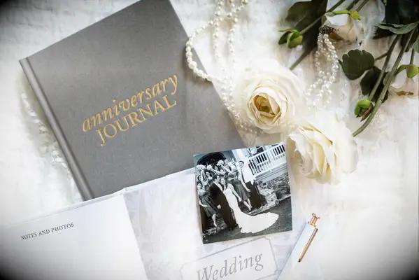Sleek anniversary journal wedding gift for bride