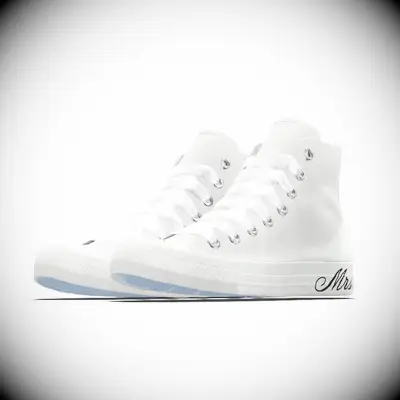 White custom sneakers gift for bride
