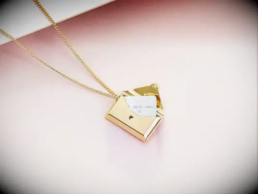 Envelope and letter charm necklace wedding gift for bride