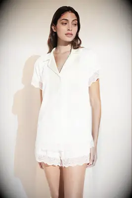 Ivory pajama set wedding gift for bride