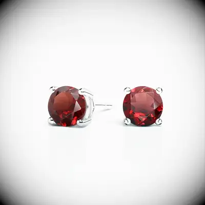 Garnet stud earrings