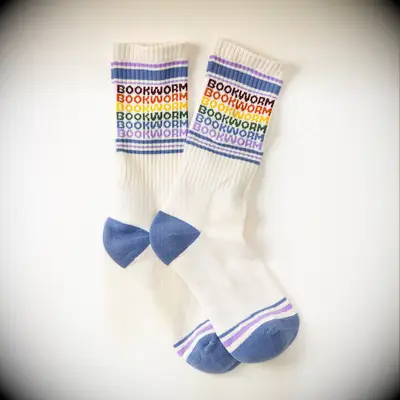 Bookworm socks stocking stuffer for wife