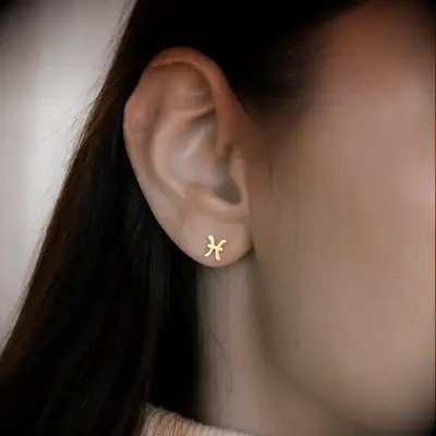 Zodiac earrings stocking stuffer gift for wife
