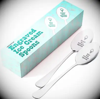 Engraved ice cream spoon stocking stuffer for wife