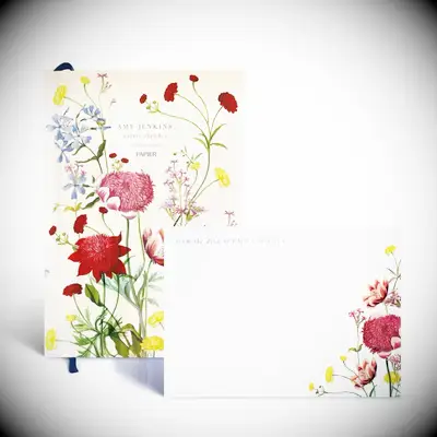 Matching notebook and notecard set wedding gift for coworker