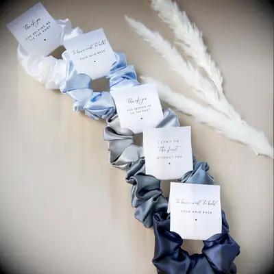 Something blue scrunchies bridesmaid proposal gift