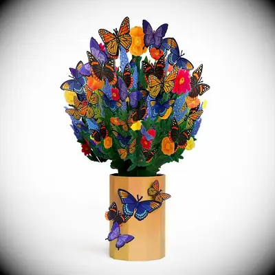 Pop-up paper bouquet of butterflies