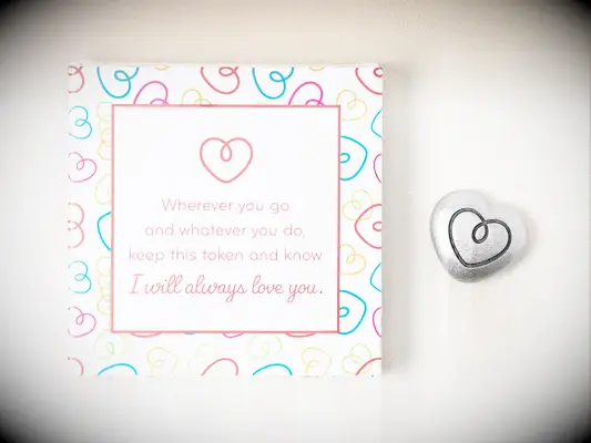 Heart-shaped pewter stone just because gift