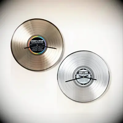Metallic record clocks from Uncommon Goods