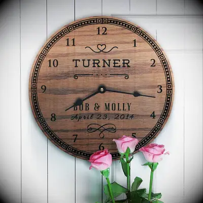 Custom wooden clock gift