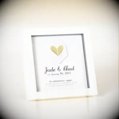 Customized paper anniversary framed art
