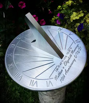 sundial present for the best tin or aluminum anniversary gift