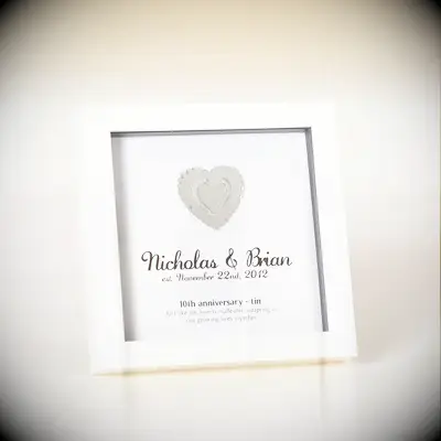 Framed tin art anniversary gift