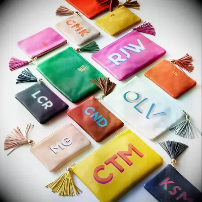 Mark & Graham monogrammed pouches mother-in-law gift