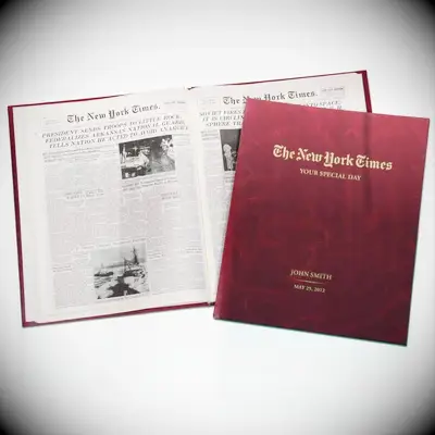 Custom New York Times anniversary book gift for husband