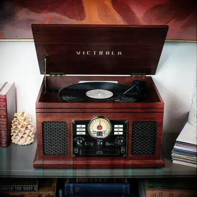 Victrola record player anniversary gift for husband