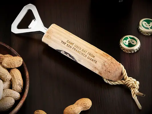 Baseball bat bottle opener wedding gift for him