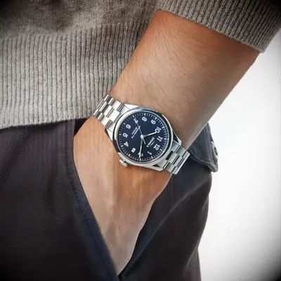 Blue dial watch gift for groom