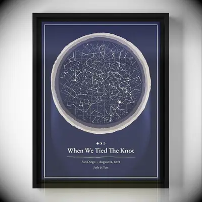 Custom star map gift for groom