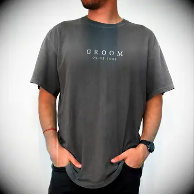 Personalized wedding day t-shirt gift for groom