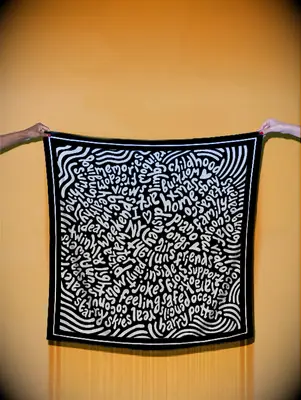 Custom word silk scarf anniversary gift