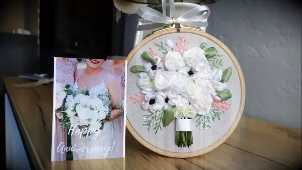 Silk ribbon bouquet anniversary gift