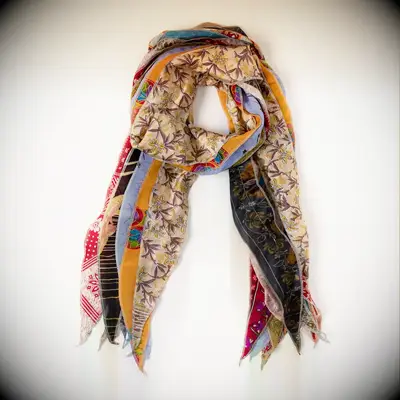 Repurposed sari silk scarf anniversary gift