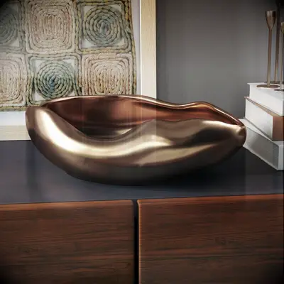 Brass wave bowl