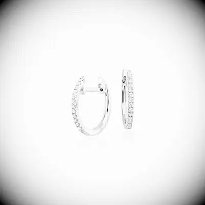 Diamond hoop earrings 10 year anniversary gift