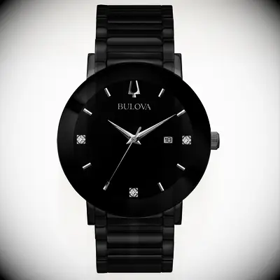 Black metal wrist watch for 10 year anniversary