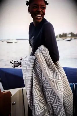 Diamond patterned blanket 10 year anniversary gift